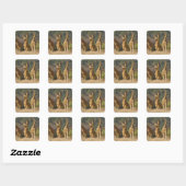 Afrika. Kenia. Kudde netgiraffen Vierkante Sticker (Vel)