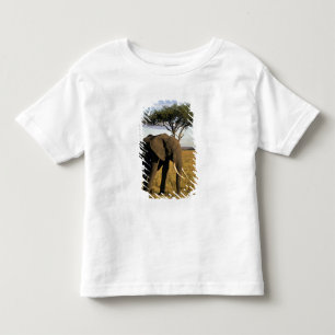 Afrika, Kenia, Maasai Mara. Een olifant in de Kinder Shirts