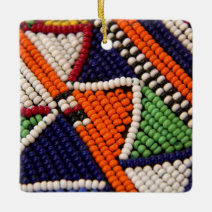 Afrika, Kenia. Maasai Tribal Beads Keramisch Ornament