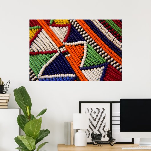 Afrika, Kenia. Maasai Tribal Beads Poster (Thuiskantoor)