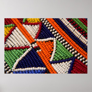 Afrika, Kenia. Maasai Tribal Beads Poster