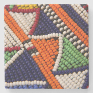 Afrika, Kenia. Maasai Tribal Beads Stenen Onderzetter