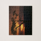 Afrika, Kenia, Masai Mara Game Reserve, Zonsonderg Legpuzzel (Verticaal)