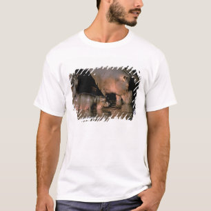 Afrika, Kenia, Masai Mara. Gewone nijlpaarden T-shirt