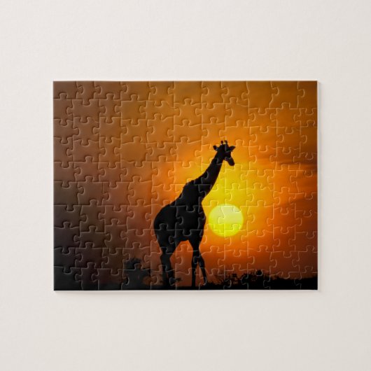 Afrika, Kenia, Masai Mara. Giraffe (Giraffa camelo Legpuzzel (Horizontaal)
