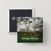 Afrika Kenia wild land Vierkante Button 5,1 Cm (Voorkant /achterkant)
