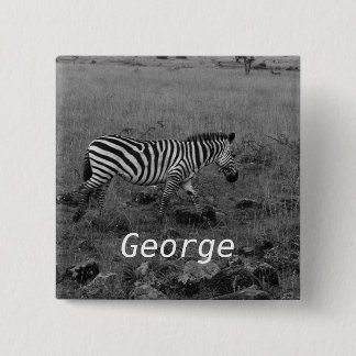 Afrika Kenia Zebra in het wild Vierkante Button 5,1 Cm