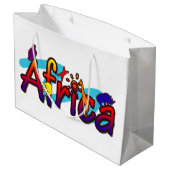 Afrika leuke kleurrijke safari logo large cadeautasje (Achterkant Gekanteld)