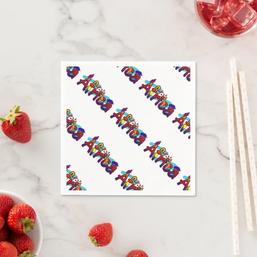 Afrika leuke kleurrijke safari logo servetten (Insitu)