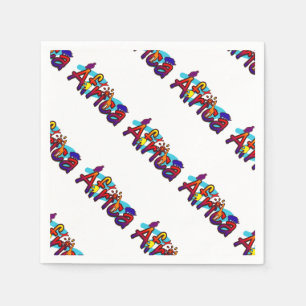 Afrika leuke kleurrijke safari logo servetten