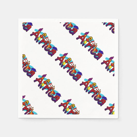 Afrika leuke kleurrijke safari logo servetten (Voorkant)