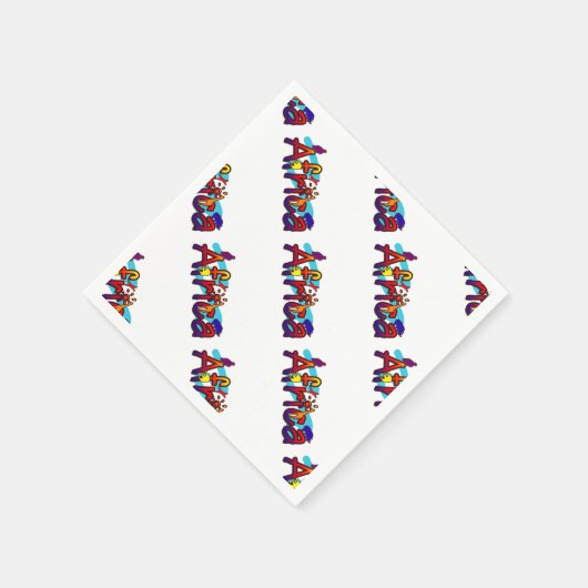 Afrika leuke kleurrijke safari logo servetten (Hoek)
