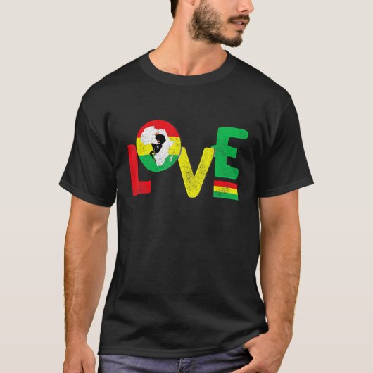 Afrika Liefde Zwarte Geschiedenis Pride Afrikaans  T-shirt (Voorkant)