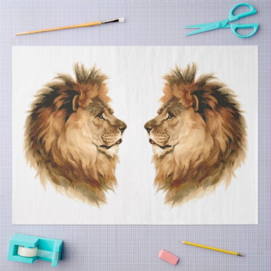  Afrika - loskoppeling van de dierenleeuw en de ma Tissuepapier (Craft)