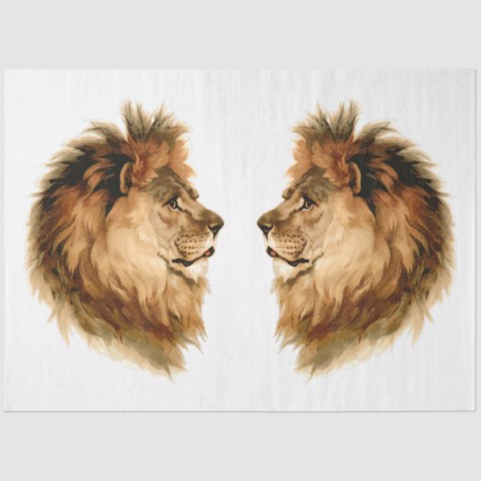  Afrika - loskoppeling van de dierenleeuw en de ma Tissuepapier (Voorkant)