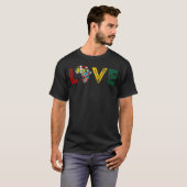 Afrika LOVE Continent Map & Matching Country Flags T-shirt (Voorkant volledig)