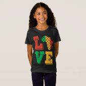 Afrika Love Prouted African American Black History T-shirt (Voorkant volledig)