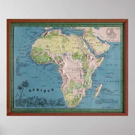  Afrika Map (1865) Afrikaans continent Poster (Voorkant)