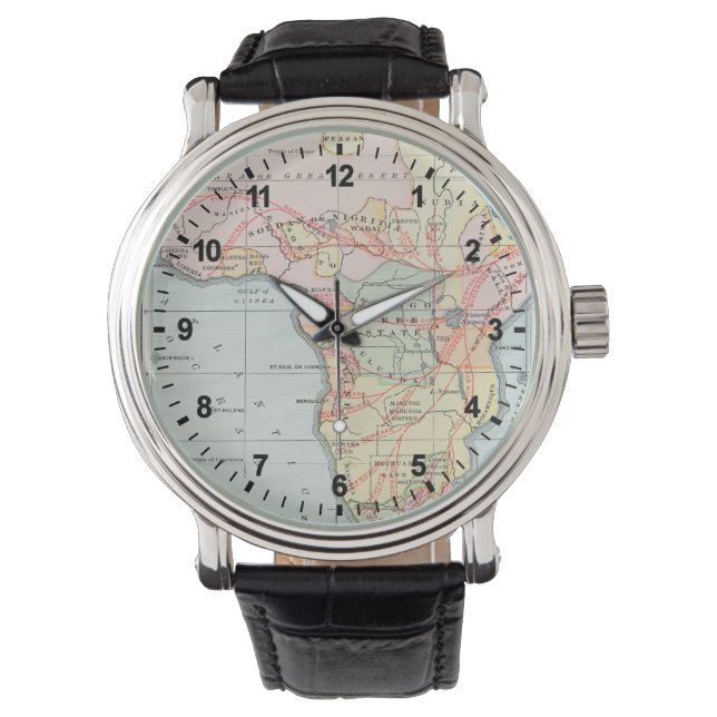 AFRIKA: MAP, 1894 HORLOGE (Voorkant)