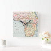 AFRIKA: MAP, 1894 VIERKANTE KLOK (Huis)