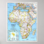 " Afrika: MAP 1990 van de gedetailleerde landen .. Poster (Voorkant)