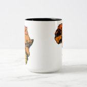 Afrika Map African Safari | Giraffe van leder | VI Tweekleurige Koffiemok (Center)