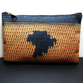 Afrika Map Black en Brown Artisan Crochet Print Etui