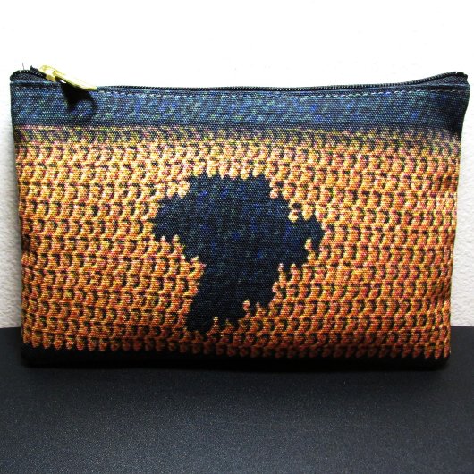 Afrika Map Black en Brown Artisan Crochet Print Etui