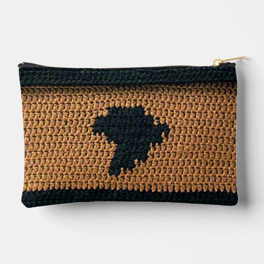 Afrika Map Black en Brown Artisan Crochet Print Etui (Achterkant)