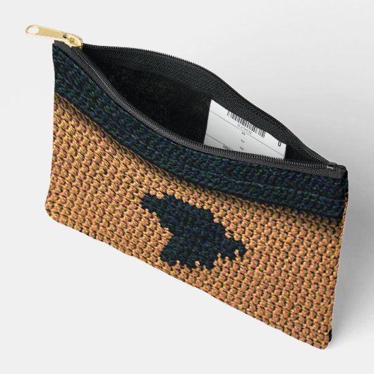 Afrika Map Black en Brown Artisan Crochet Print Etui (Open)