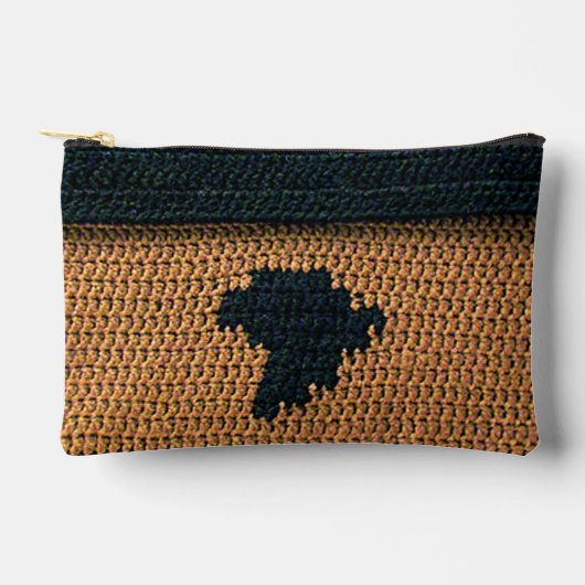 Afrika Map Black en Brown Artisan Crochet Print Etui (Voorkant)