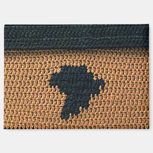 Afrika Map Black en Brown Artisan Crochet Print Magneet (Voorkant)