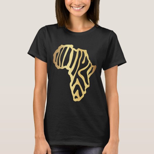 Afrika Map Golden 4 T-shirt (Voorkant)