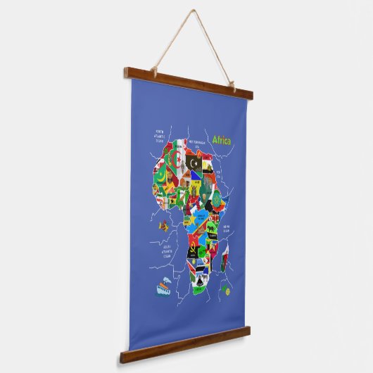 Afrika Map Hanging Tapestry Hangend Wandkleed (Gebogen)