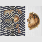  Afrika Map Lion Botanische loskoppeling Tissuepapier (Voorkant)