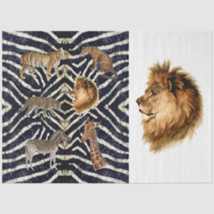  Afrika Map Lion Botanische loskoppeling Tissuepapier