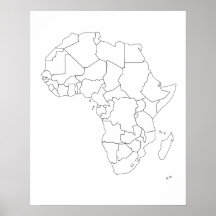 Afrika Map Outline Poster