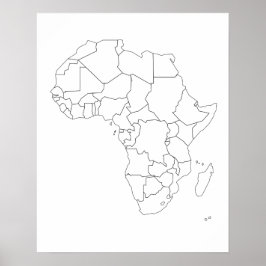 Afrika Map Outline Poster