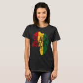 Afrika Map Rastafari Style Quote BHM T-shirt (Voorkant volledig)