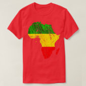 Afrika Map Reggae Rasta print Green Yellow Red Afr T-shirt (Design voorkant)
