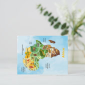 Afrika Map waterverf kunst Briefkaart (Staand voorkant)