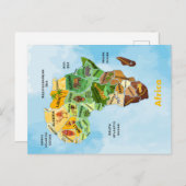 Afrika Map waterverf kunst Briefkaart (Voorkant / Achterkant)
