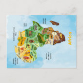 Afrika Map waterverf kunst Briefkaart (Voorkant)