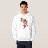Afrika Map waterverf kunst Hoodie (Voorkant volledig)
