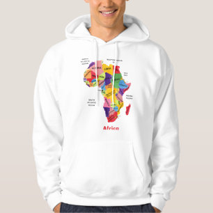 Afrika Map waterverf kunst Hoodie
