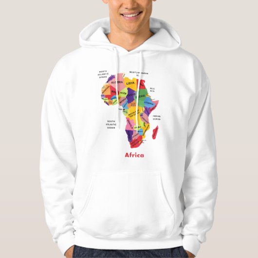 Afrika Map waterverf kunst Hoodie (Voorkant)