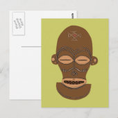 Afrika Maske Mask Djokwe Briefkaart (Voorkant / Achterkant)