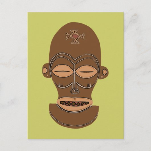 Afrika Maske Mask Djokwe Briefkaart (Voorkant)