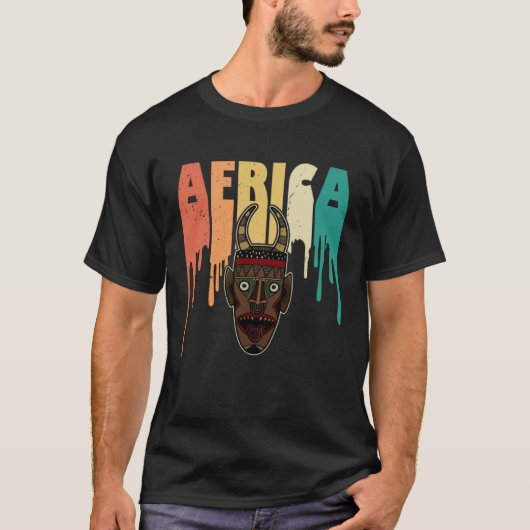 Afrika Masker Afrikaanse Afro Geschiedenis Reggae T-shirt (Voorkant)