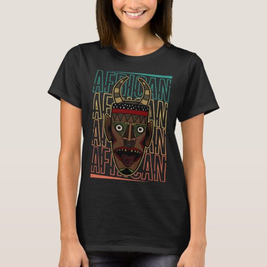 Afrika Masker Afrikaanse Afro Geschiedenis Reggae T-shirt (Voorkant)
